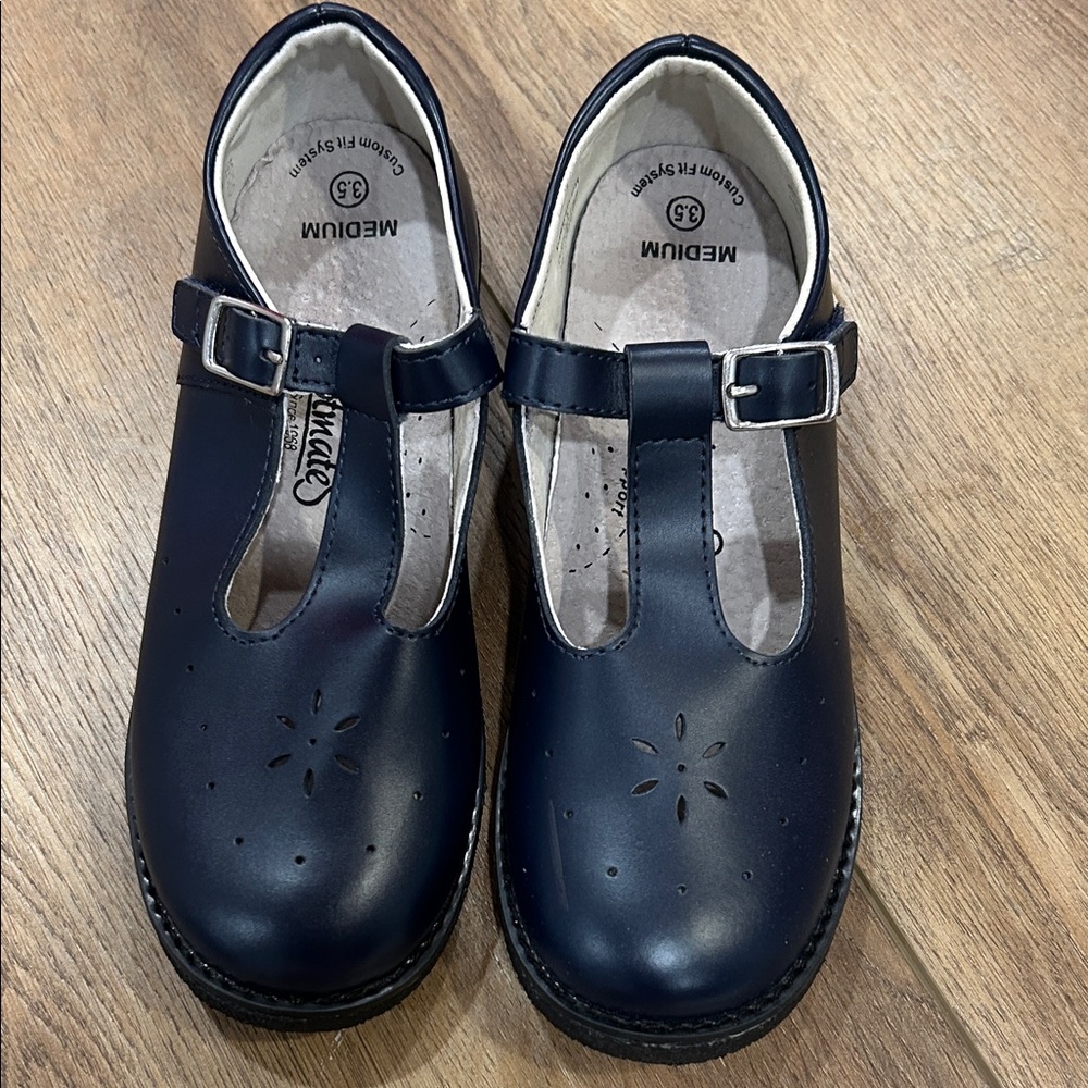 FootMates Navy T-Strap Dress Shoes